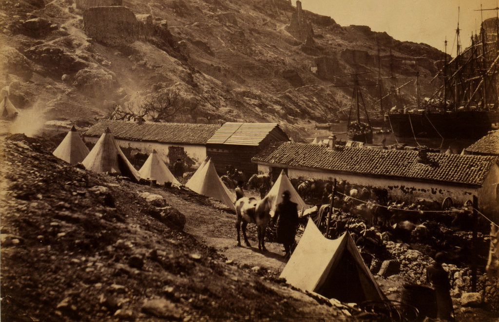 Detail of The old Genoese Castle at Balaklava, from above the castle pier, Crimean War by Roger Fenton