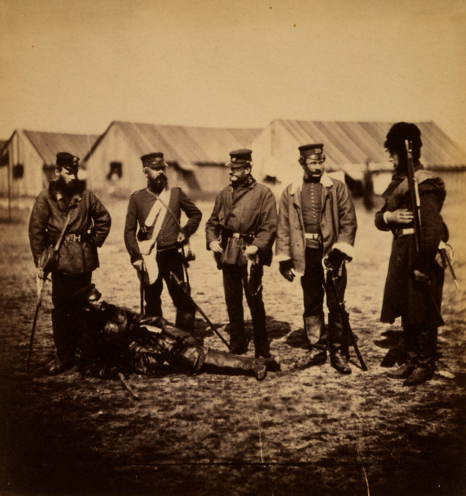 Detail of Lieutenant Colonel Munro & officers of the 39th Regiment, Crimean War by Roger Fenton