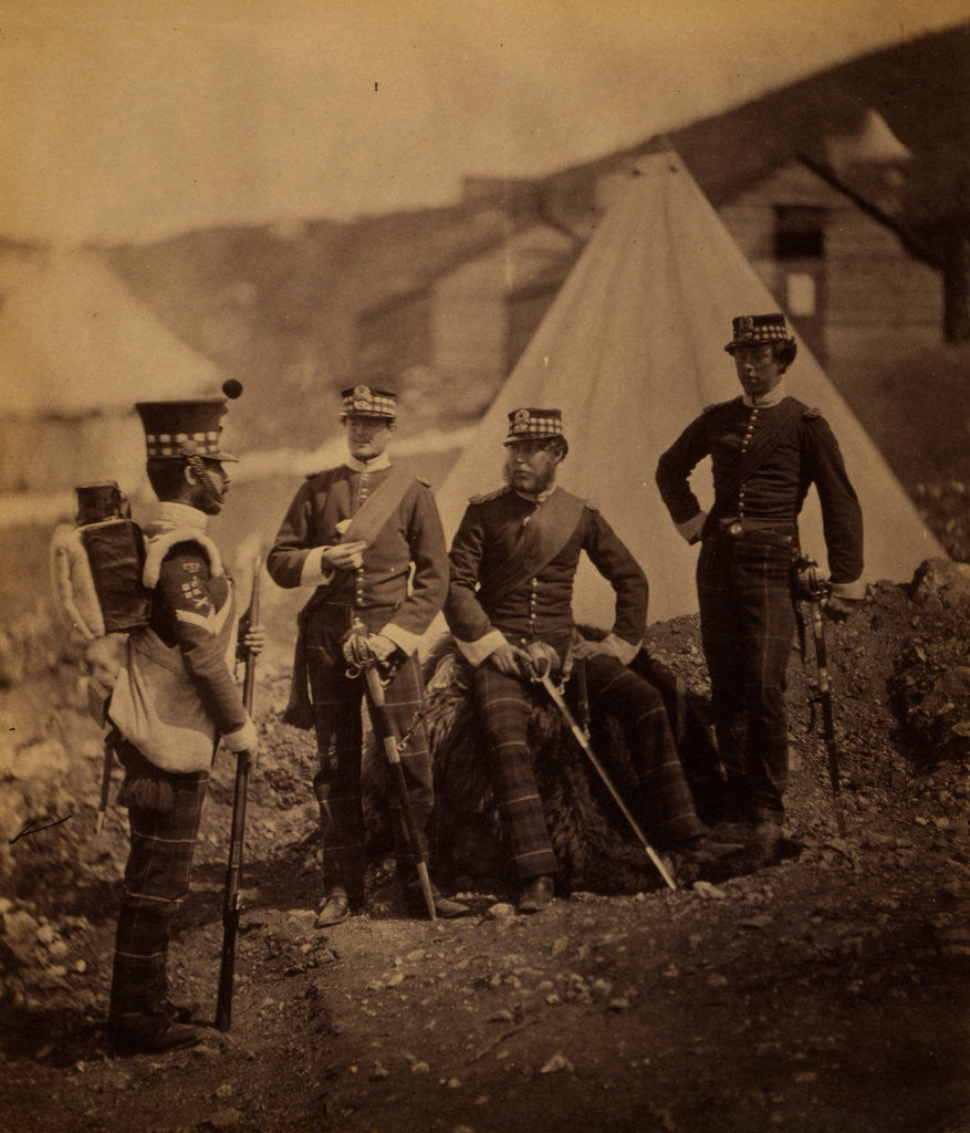 Detail of Group of the 71st Regiment with colour sergeant, Crimean War by Roger Fenton