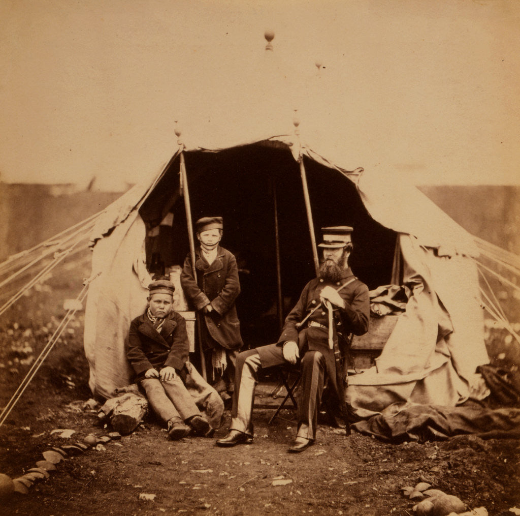 Detail of Colonel Brownrigg C.B. & the two Russian boys Alma & Inkermann, Crimean War by Roger Fenton