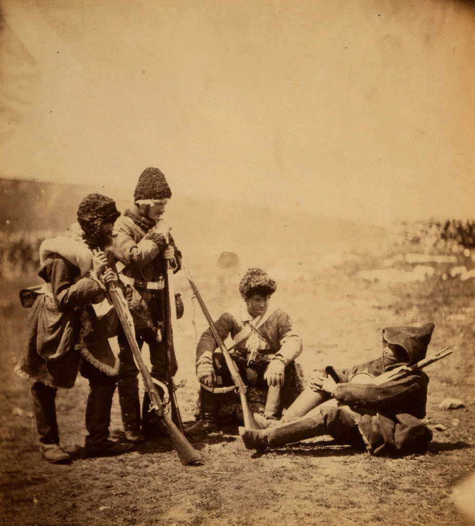 Detail of Men of the 77th Regiment in winter costume, Crimean War by Roger Fenton