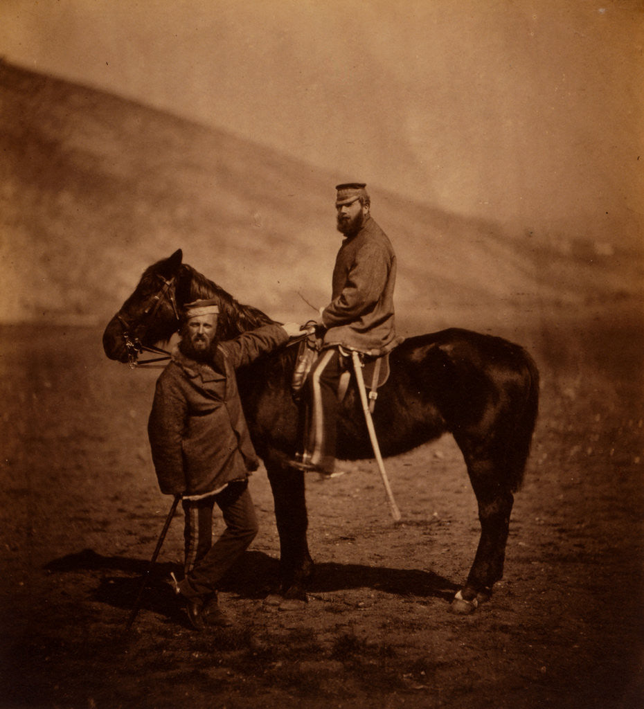 Detail of Captain Phillips & Lieutenant Yates, 8th Hussars, Crimean War by Roger Fenton
