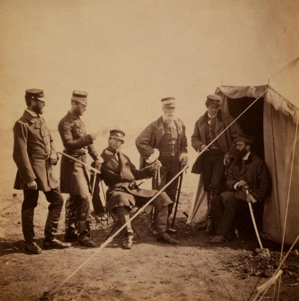 Detail of Brigadier McPherson & officers of the 4th Division Captain Higham by Roger Fenton