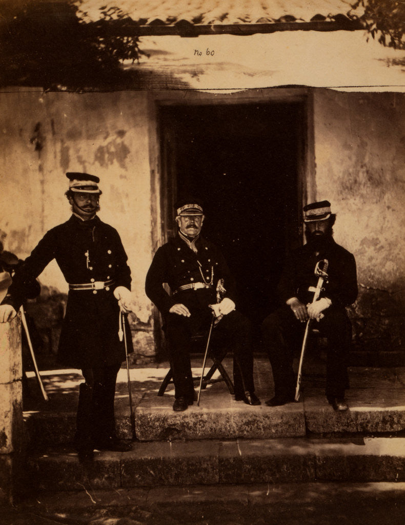 Detail of Brigadier General Lockyer & two of his staff, Crimean War by Roger Fenton