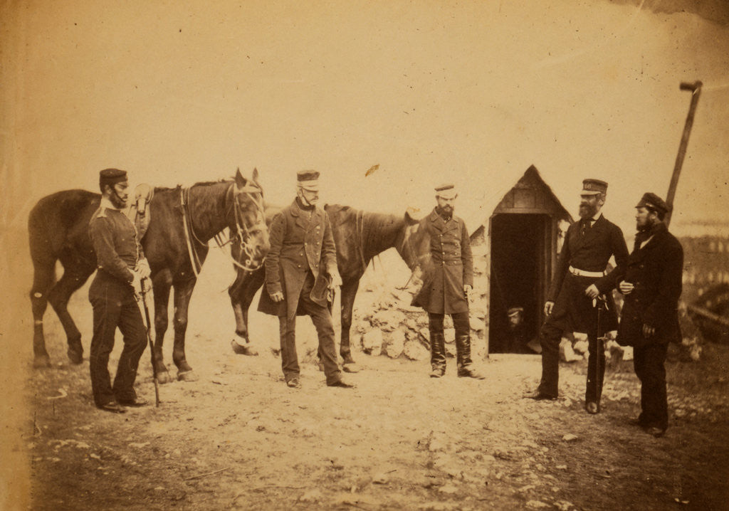 Detail of Brigadier-General Garrett & officers of his staff, Crimean War by Roger Fenton