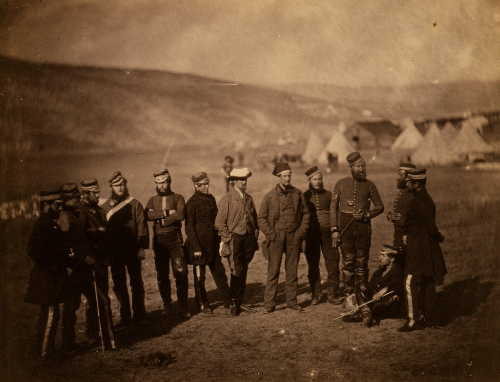 Detail of Major Burton & officers of the 5th Dragoon Guards, Crimean War by Roger Fenton