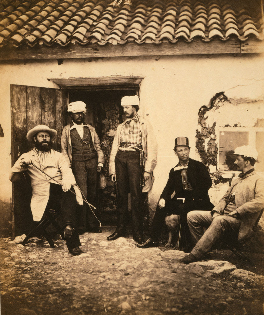 Detail of Railway officials, messrs. Swan, Cadell, Middleton, Howse, & Kellock, Crimean War by Roger Fenton