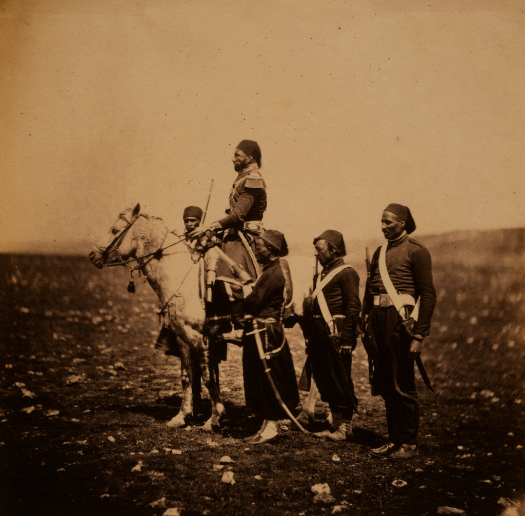 Detail of Ismail Pacha on horseback, with Turkish officers, Crimean War by Roger Fenton