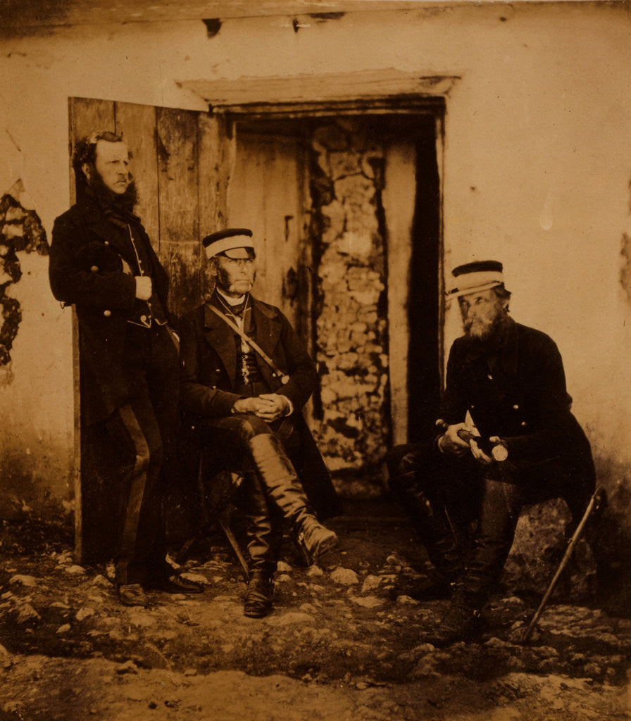 Detail of Major General Sir R. Dacres, Captain Hamley & Colonel Adye, Crimean War by Roger Fenton