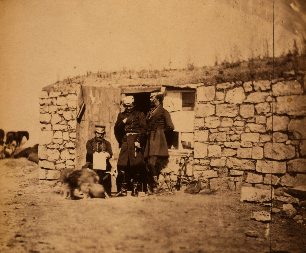 Detail of Colonel Wood & Major Stuart Wortley on the staff of Sir Richard England, Crimean War by Roger Fenton