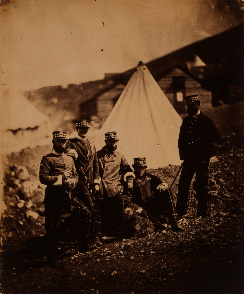 Detail of Officers of the 71st Regiment, Crimean War by Roger Fenton