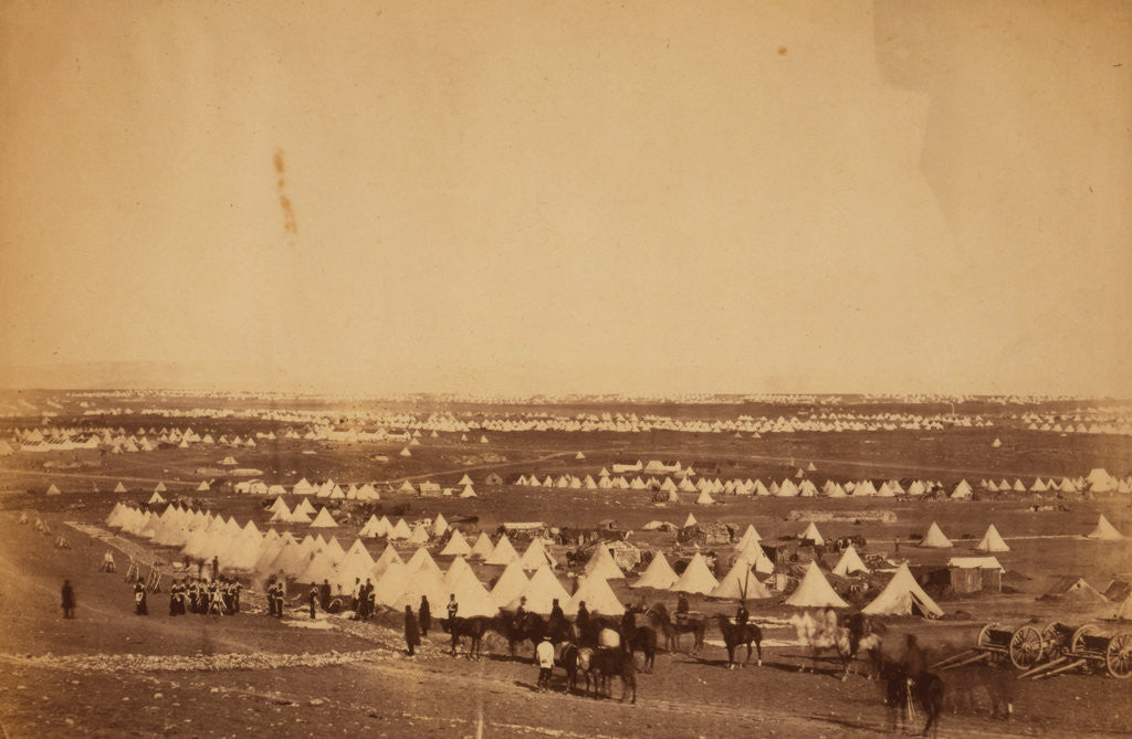 Detail of Looking towards Mackenzie's Heights, tents of the 33rd Regiment in the foreground, Crimean War by Roger Fenton