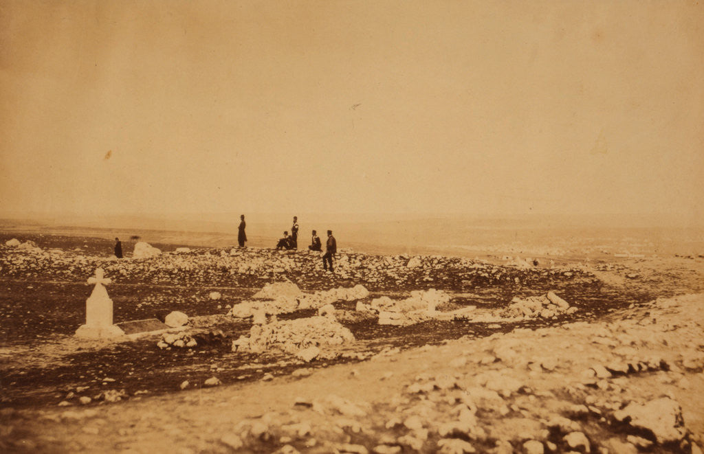 Detail of The cemetery, Redoubt des Anglais & Inkerman in the distance, Crimean War by Roger Fenton