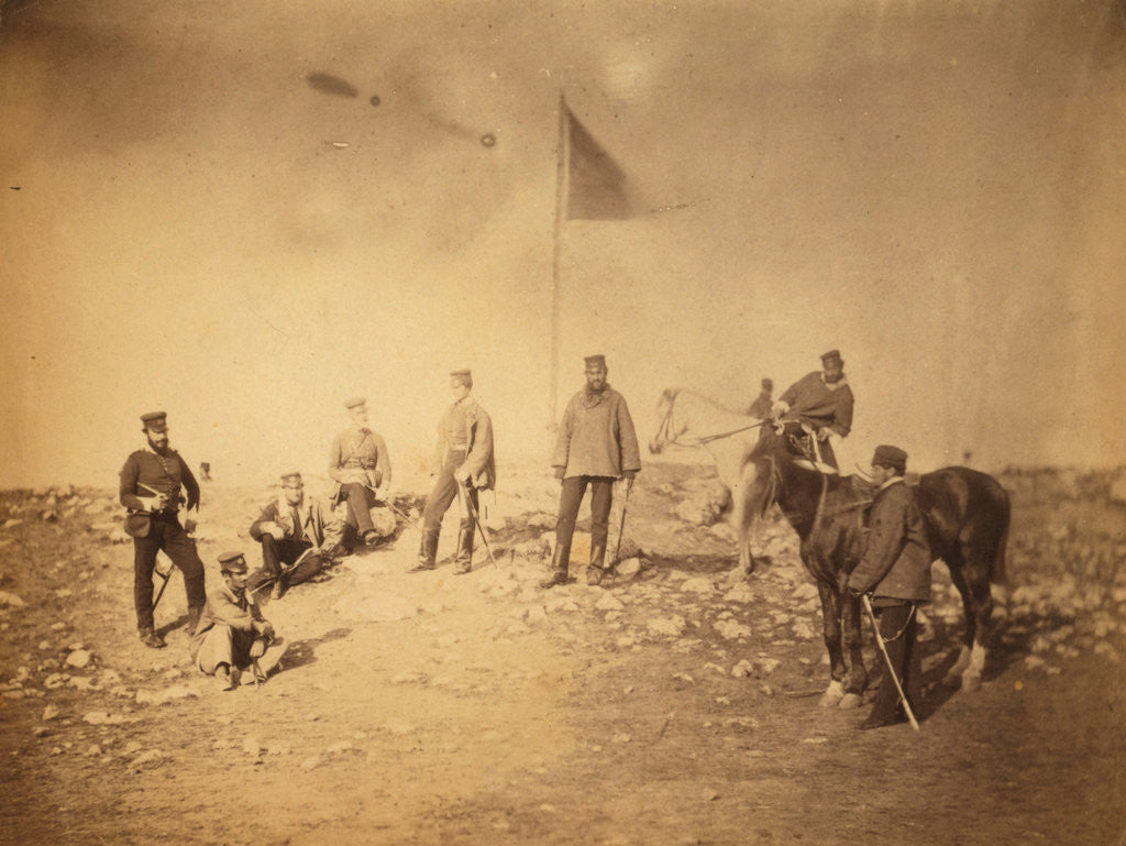 Detail of Captain Hall, & group of the 14th, Crimean War by Roger Fenton