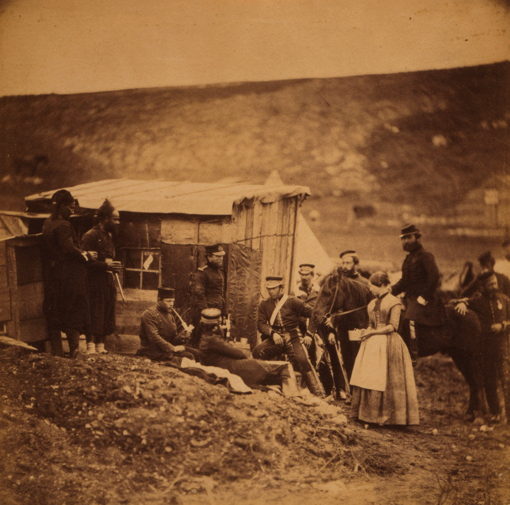 Detail of Camp of the 4th Dragoons, convivial party, French & English, Crimean War by Roger Fenton