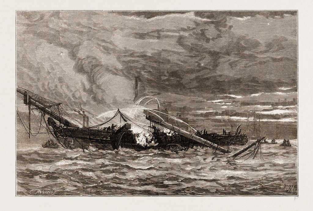 Detail of The Burning Of The Training Ship warspite Off Woolwich, UK by Anonymous