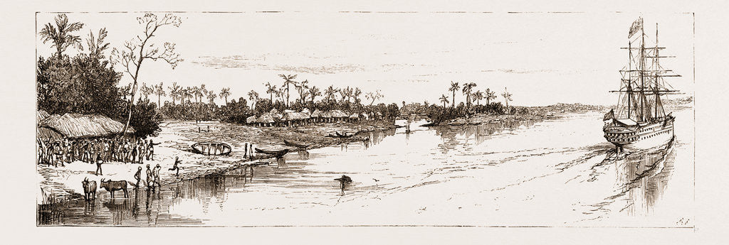 Detail of The Prince Of Wales In India, 1876: Going Up The Hooghly: Villagers Of Oolsokerria Turning Out To Salute The Prince by Anonymous