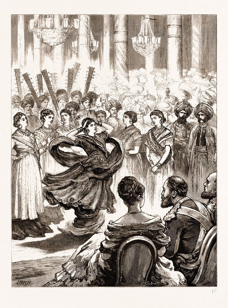 Detail of Dance Of Nautch Girls Before The Prince Of Wales At The Native Entertainment, Calcutta by Anonymous