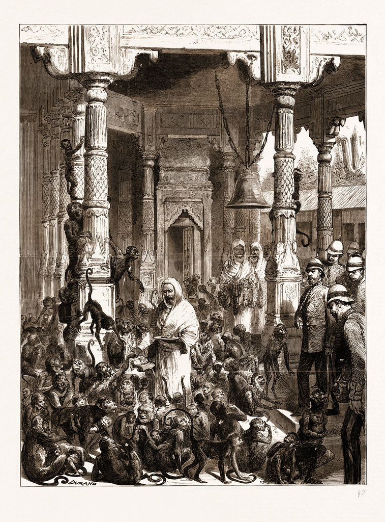 Detail of The Prince Of Wales Visiting The Monkey Temple, Benares by Anonymous