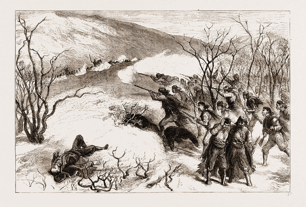 Detail of The Herzegovinian Insurrection: Action Between Trebinje And Ragusa, 1876 by Anonymous