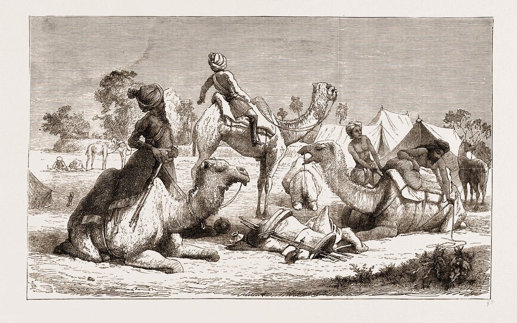 Detail of India, Camel Riders Of A Native Cavalry Regiment Preparing For A March by Anonymous