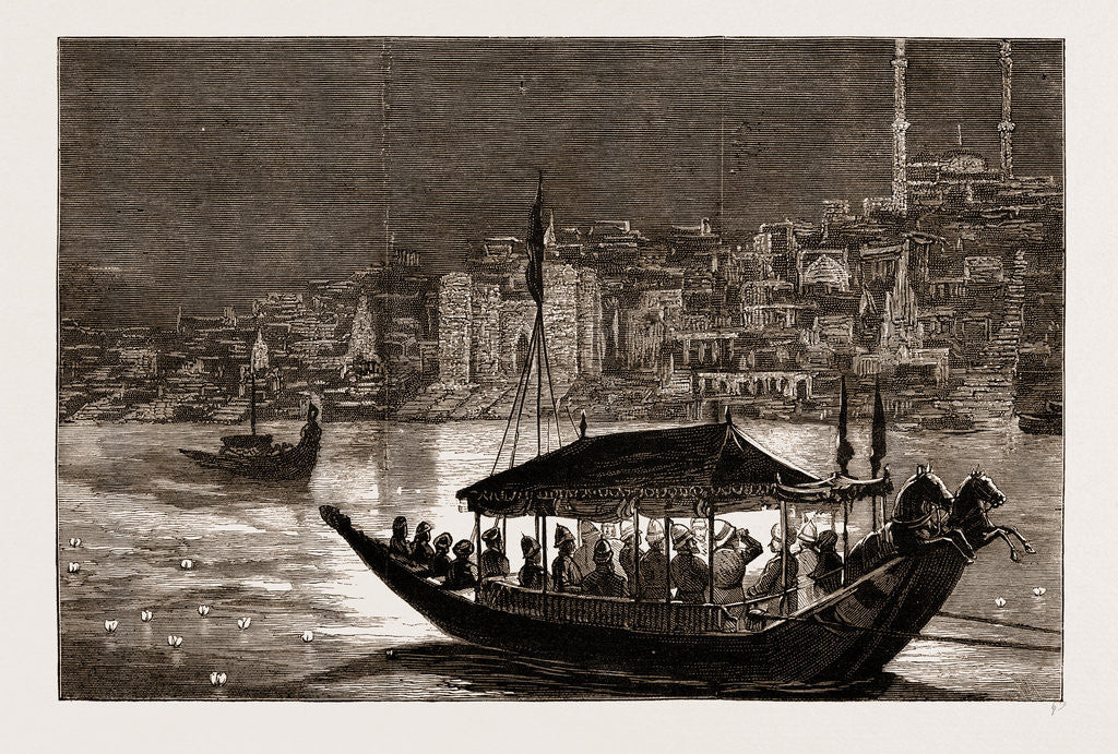 Detail of The Journey Up The Ganges, The Prince Of Wales In India by Anonymous