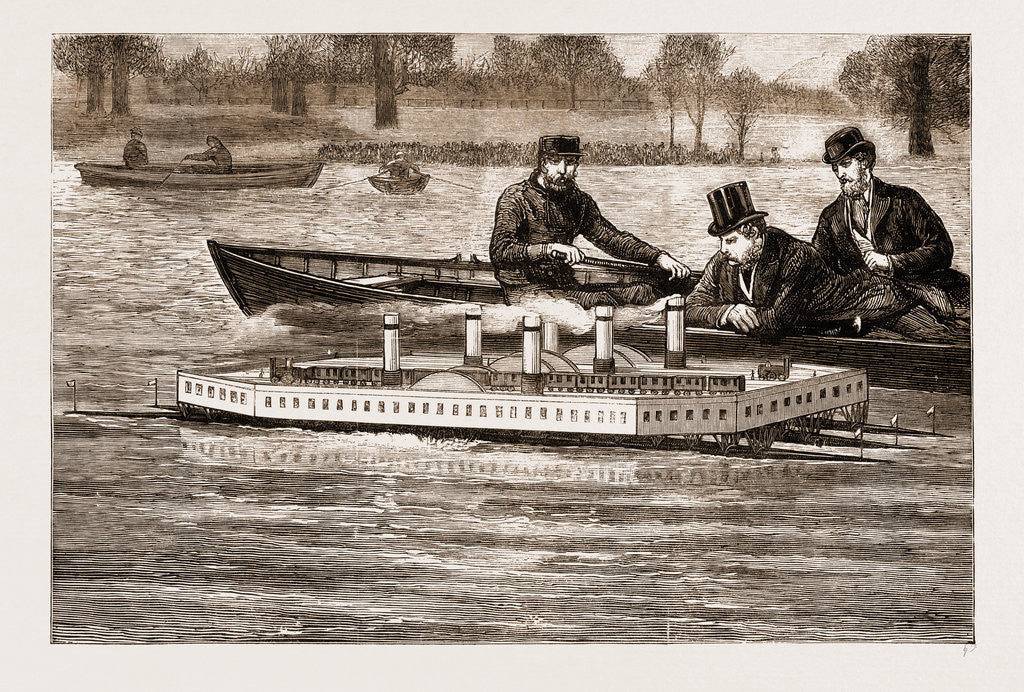 Detail of Trial Of A New Steam Channel Ferry On The Serpentine, 1876 by Anonymous