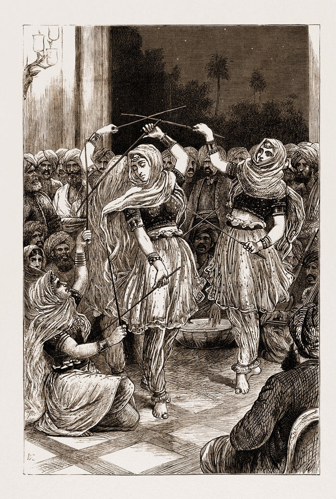 Detail of Nautch Fencing Dance Before The Prince Of Wales At Jammu, India by Anonymous