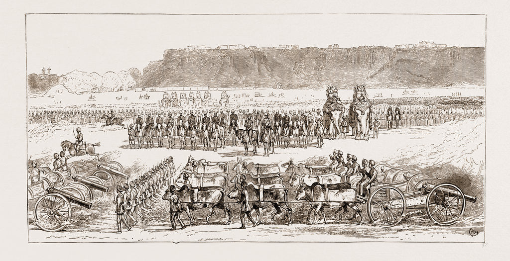 Detail of Review Before The Prince Of Wales At Gwalior: The Heavy Battery Passing, India by Anonymous