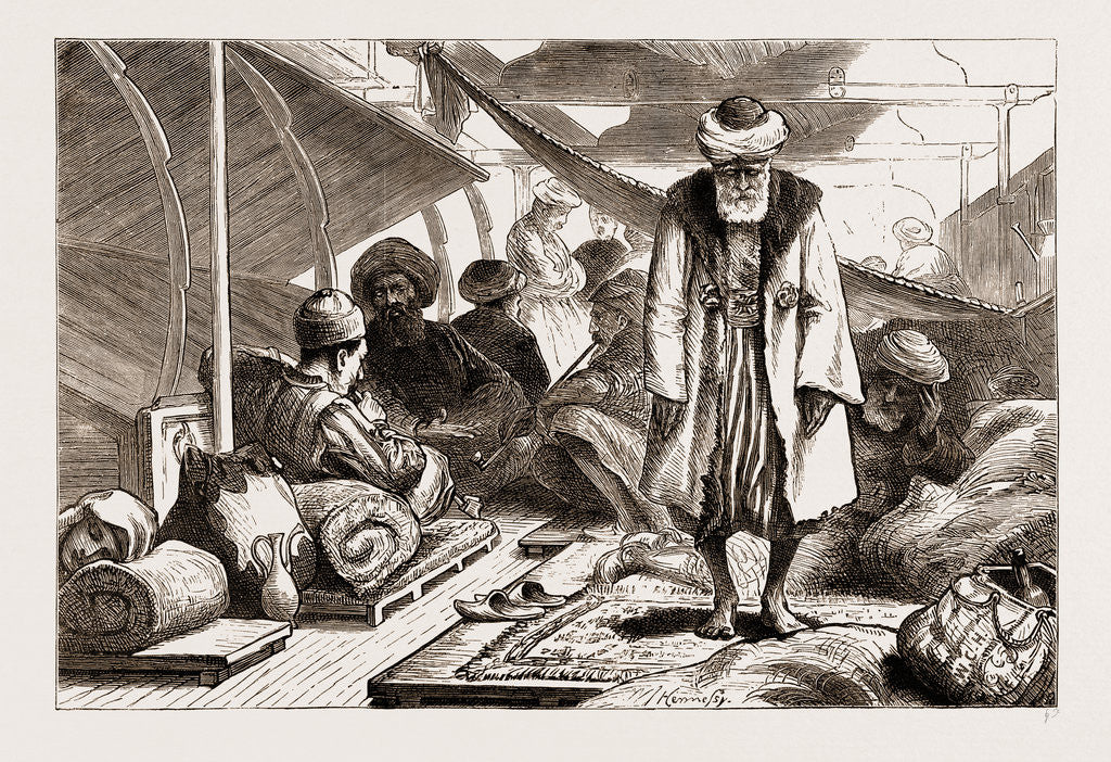 Detail of Mohammedan Pilgrims Returning Home From Mecca, On The Deck Of An Austrian Lloyd's Steamer by Anonymous