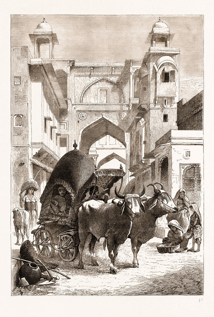 Detail of The Prince Of Wales In India: A Rajpoot Bullock Carriage, 1876 by Anonymous