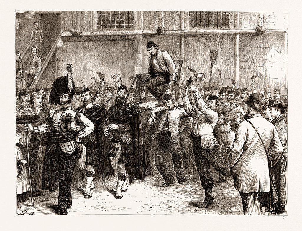 Detail of A Highland Soldier's Wedding At Stirling Castle: Chairing The Bridegroom by Anonymous