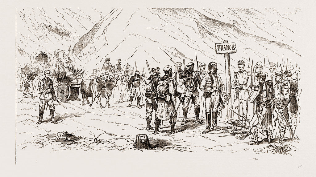Detail of The End Of The Carlist War: Carlists And Their Families Crossing Into France At The Frontier Near Lesaca, Navarre by Anonymous