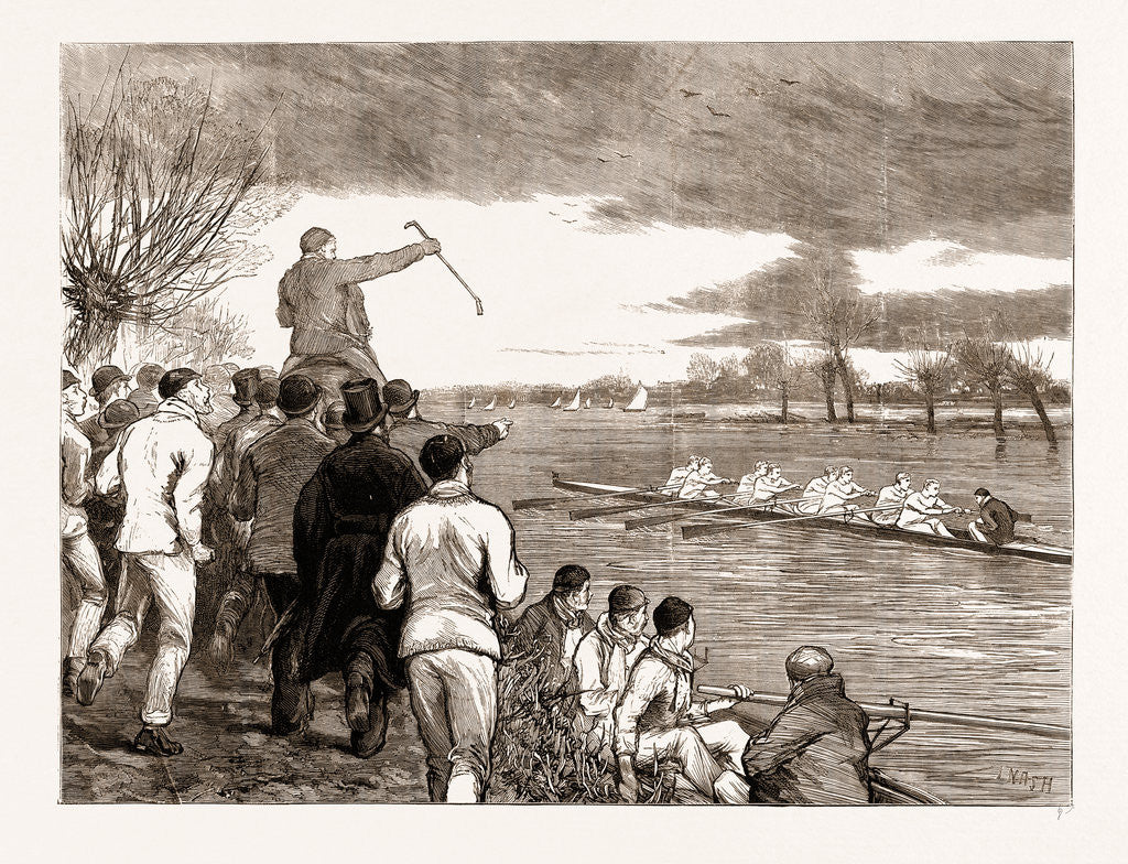 Detail of Preparing For The Boat Race: Coaching The Oxford Crew, UK by Anonymous