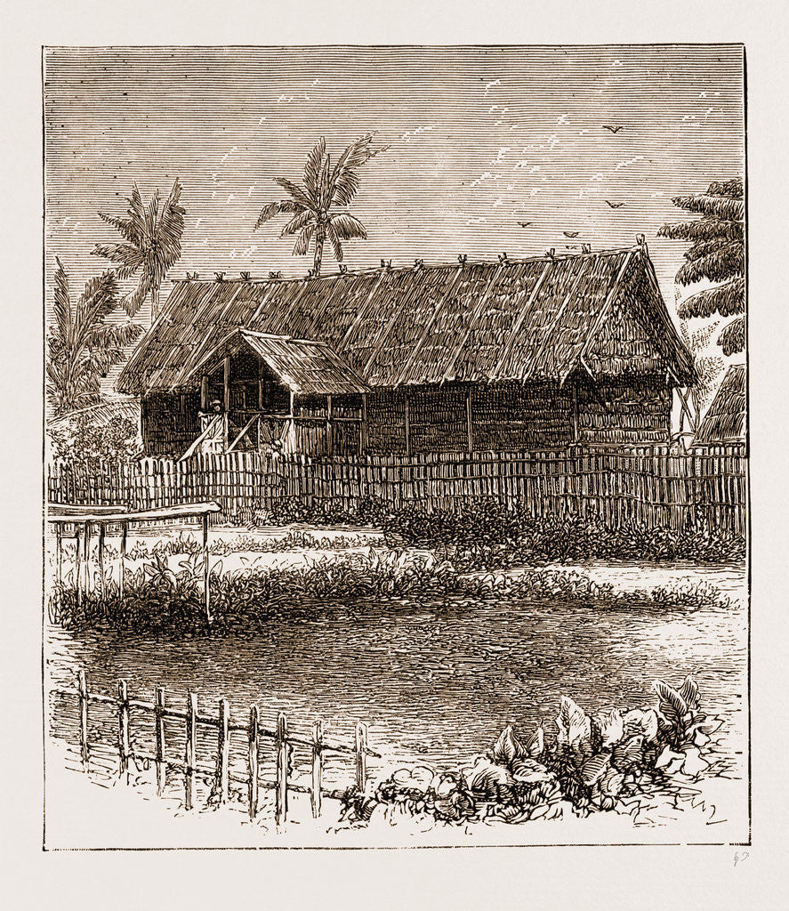 Detail of The War In The Malay Peninsula, 1876: Temporary Residency At Banda Bahru by Anonymous