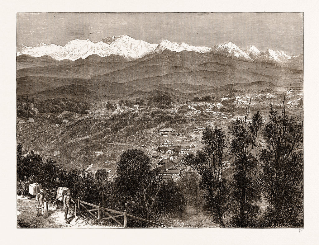 Detail of Tea Cultivation In British India: View Of Darjeeling From The South, 1876 by Anonymous