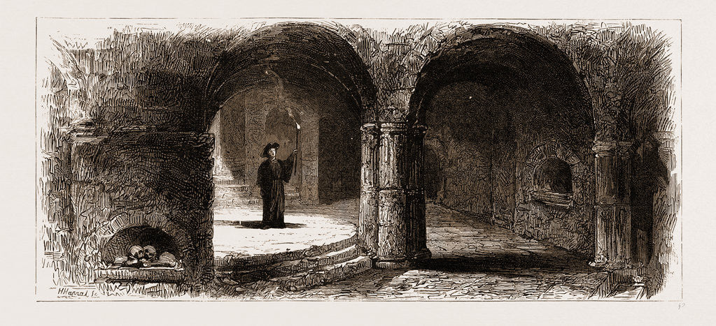 Detail of The Prince Of Wales At Malta, 1876: 2. Chapel In The Catacombs Of Citta Vecchia by Anonymous
