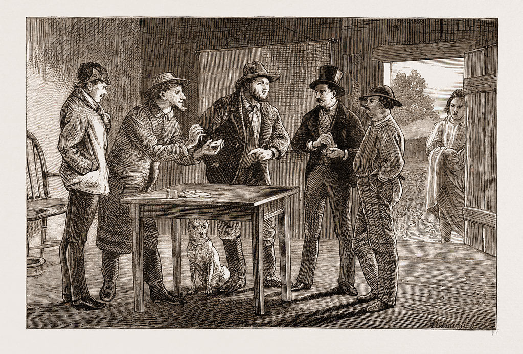 Detail of Three Card Monte Sharps, California by Anonymous