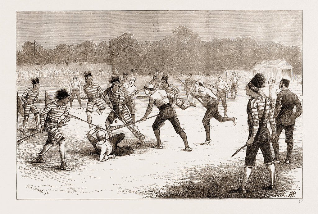 Detail of The Game Of lacrosse, Mêlée Between Canadians And Iroquois Indians At Belfast by Anonymous