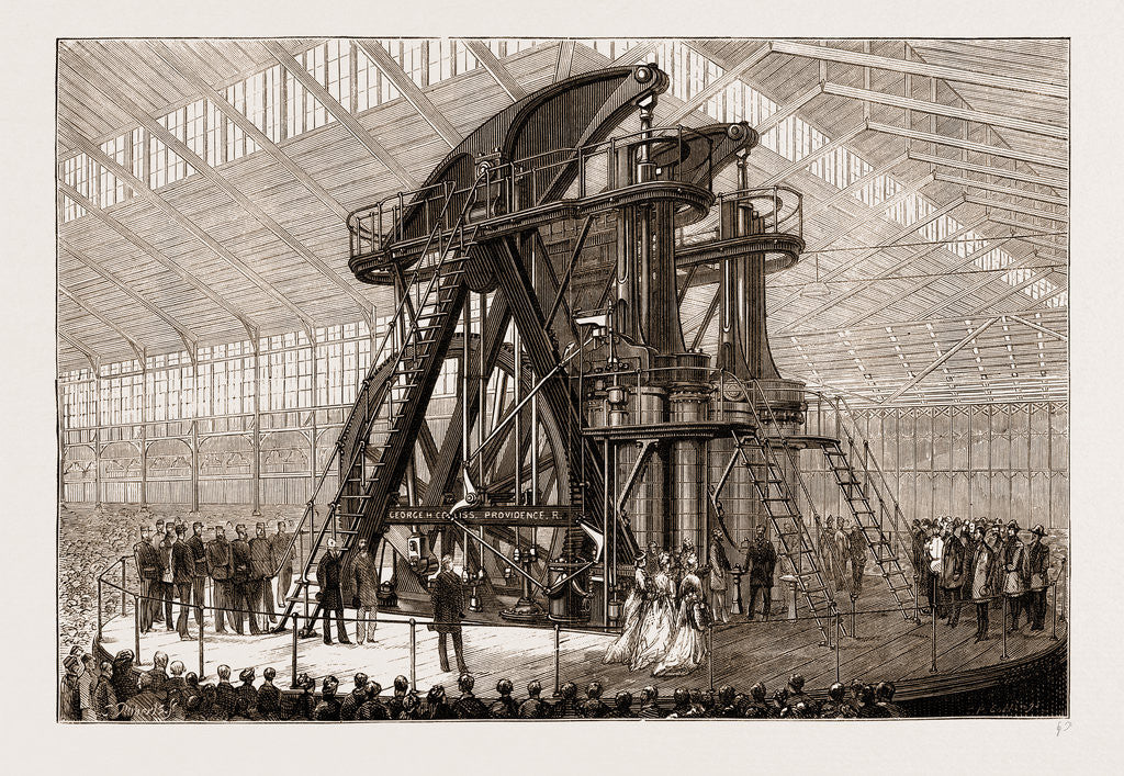 Detail of The American Centennial Exhibition, 1876: President Grant And The Emperor Of Brazil Starting The corliss Engine In The Machinery Hall by Anonymous