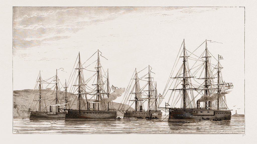 Detail of The German Ironclad Fleet In Plymouth Sound, UK by Anonymous