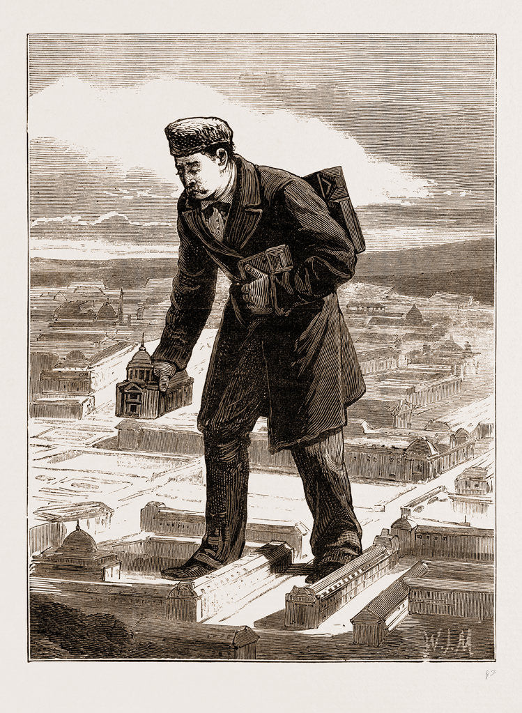 Detail of The American Centennial Exhibition: The Modern Gulliver And The City Of Paris, US by Anonymous