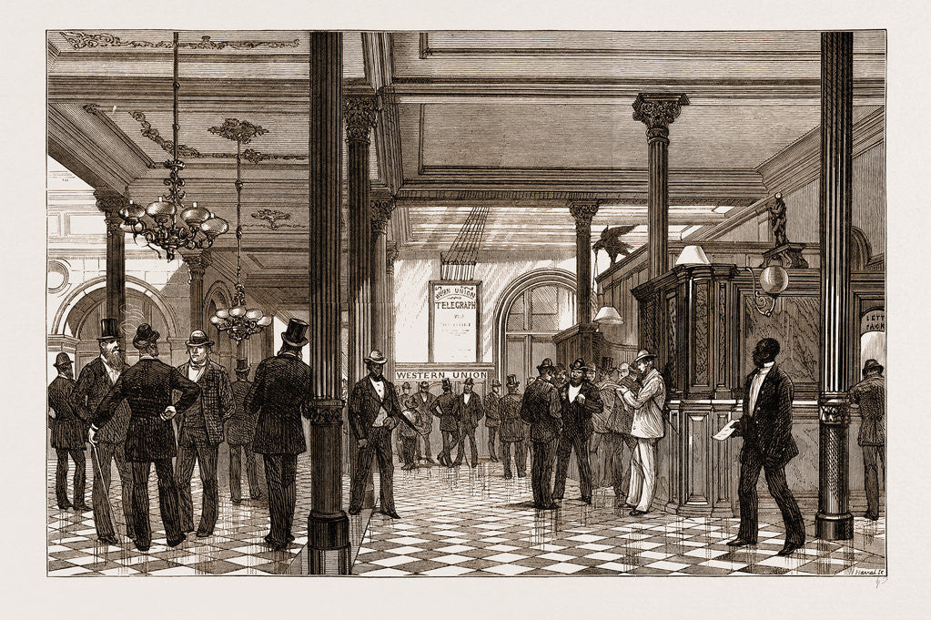 Detail of The American Centennial Exhibition: Hotel Life At Philadelphia: The Inquiry Office, US by Anonymous