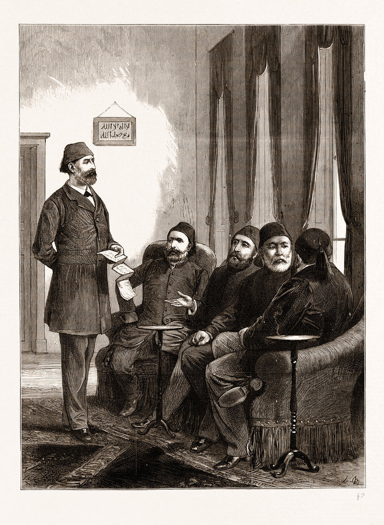 Detail of The Eastern Question: The Ministerial Council At Which The Deposition Of The Late Sultan Was Decided Upon, Constantinople by Anonymous