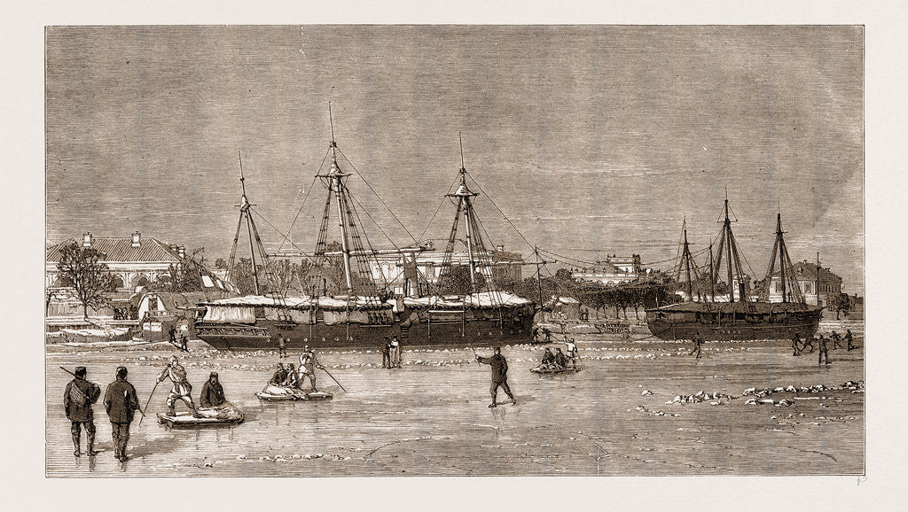 Detail of H.M.S. Growler Frozen In At Tientsin, Peiho River by Anonymous