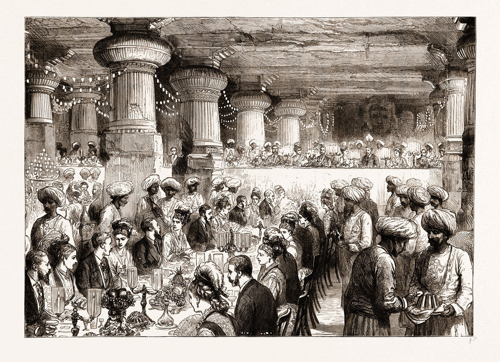 Detail of The Prince Of Wales Dining In The Caves Of Elephanta, Bombay by Anonymous