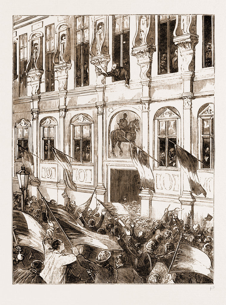 Detail of M. Gambetta Proclaiming The Deposition Of Napoleon III. And The Establishment Of The Republic From The Hotel De Ville, Paris by Anonymous