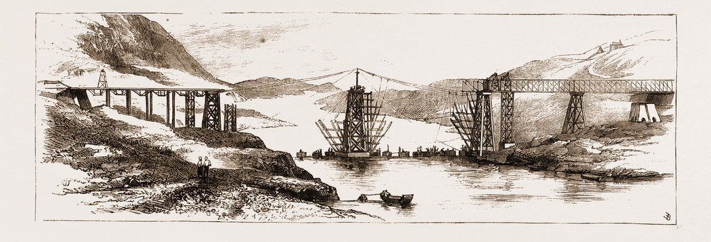 Detail of The Tour Of The Viceroy Of India In The Punjaub: The New Bridge Over The Indus At Attock Nearly Completed by Anonymous