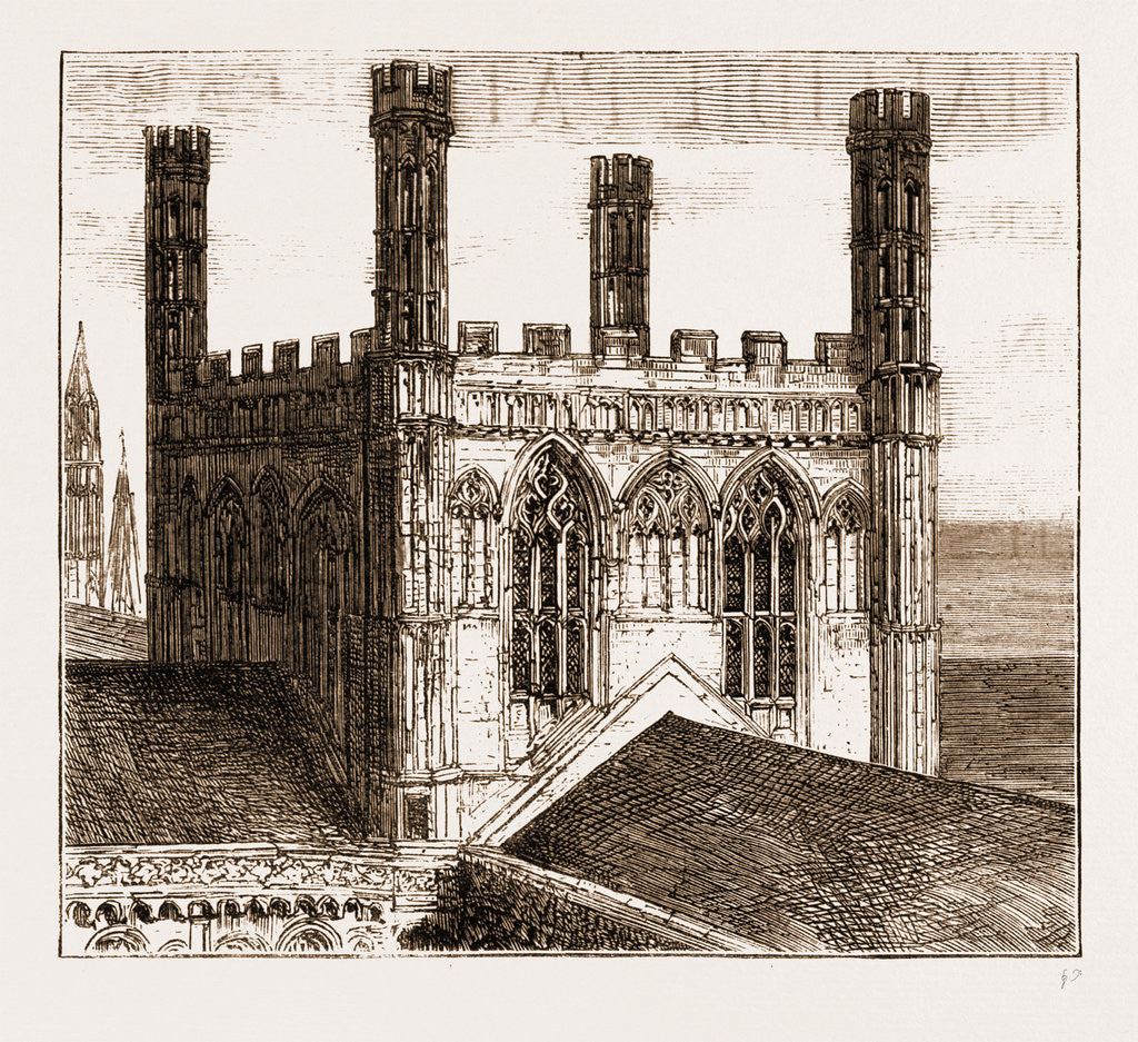 Detail of The Unsafe Condition Of Peterborough Cathedral: The Central Tower Now Being Pulled Down by Anonymous