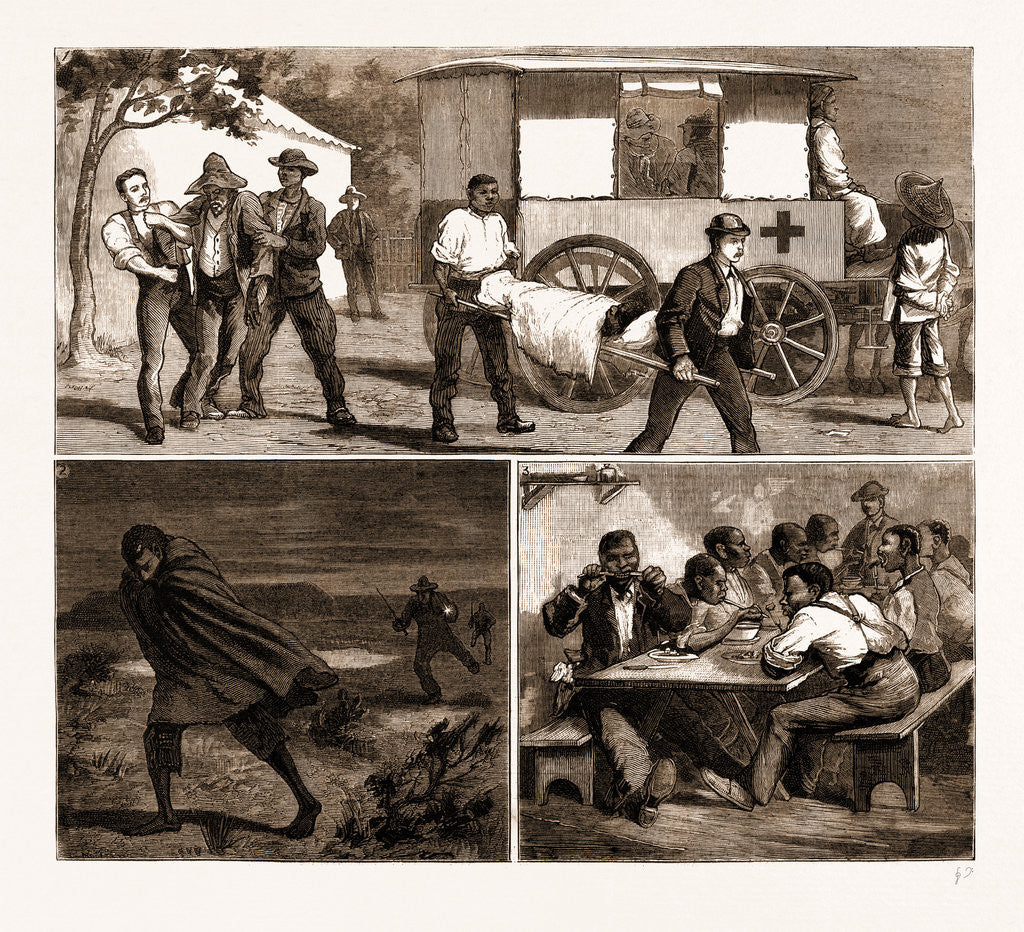 Detail of The Small Pox Epidemic At Cape Town: Sketches At The Temporary Hospital At renzskie's Farm, South Africa by Anonymous